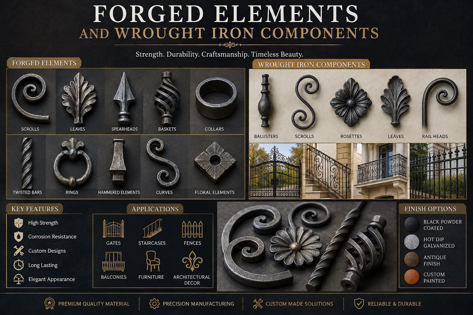 Forged Elements and Wrought Iron Components for Timeless Metal Craftsmanship